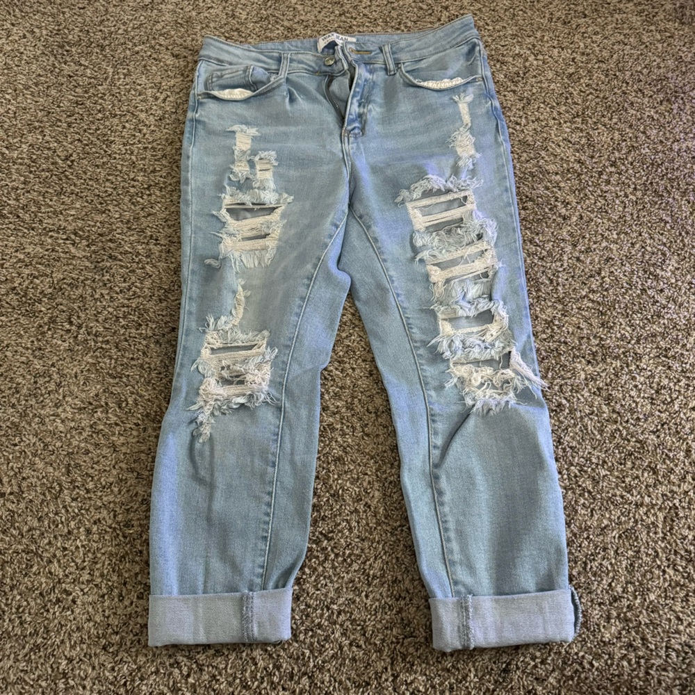 Distressed jeans